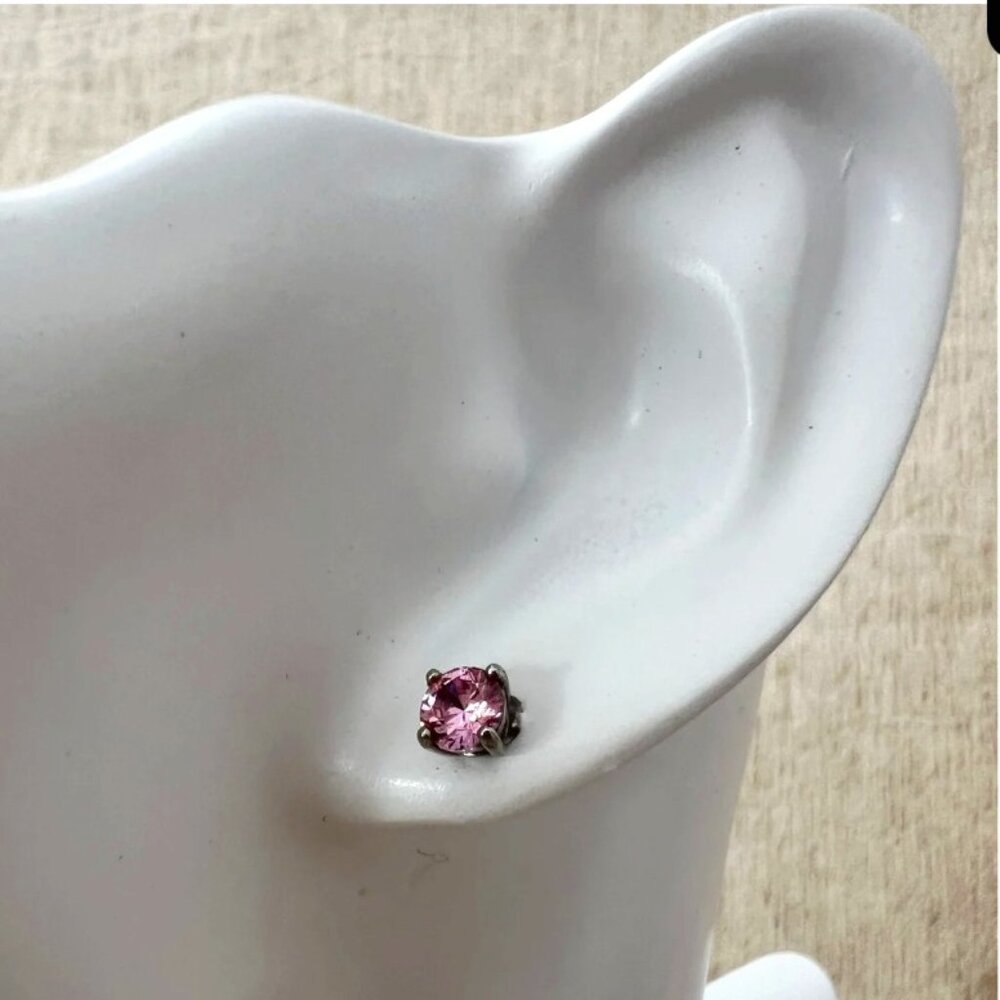 TOCARA Round Pink Diami Pendant Silver 925 / Jewelry
